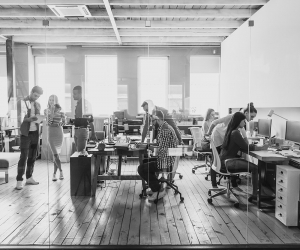 A modern office environment