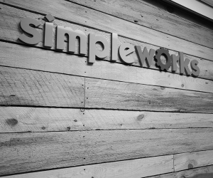 Simpleworks logo in the office