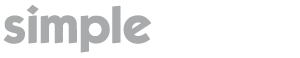 Simpleworks logo in gray and white
