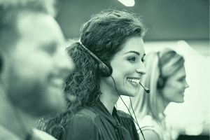 Woman answering phone call